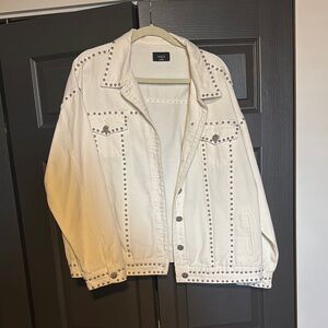 VICI White Studded Denim Jacket